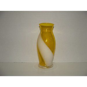 Vtg. Golden/White Glass Vase